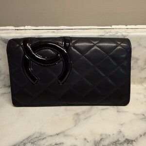 Chanel Ligne Cambon Bi Fold Wallet Black